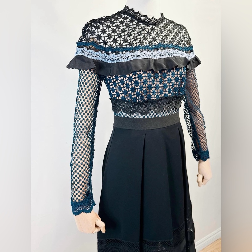 π€ Self-Portrait Bellis Lace Trim Midi Dress β Authentic - Picture 3 of 16